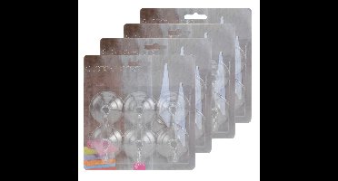 Zuignaphaakjes / ophanghaakjes - 24x stuks - transparant - kunststof - badkamer - keuken