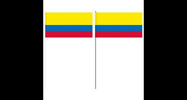 Zwaaivlaggetjes van vlag Colombia - op stokje - papier - 12 x 24 cm - landen - handvlaggetjes