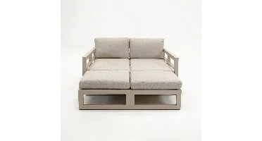 Grosso 4-zits bank + 2x hocker beige