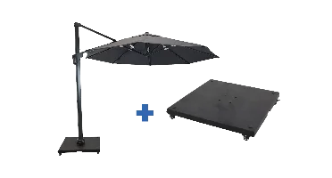 Virgoflex 3,5m antraciet met verrijdbare 90kg voet