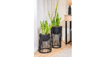 Vita bloempot Standy zwart set