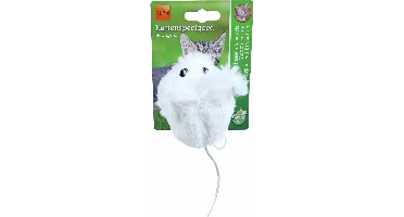 Boon Kattenspeelgoed Bibbermuis met Beweging en Catnip Wit