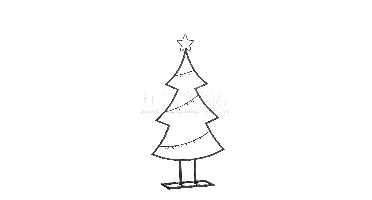 Decoratie Kerstboom Metaal H.78,5cm Zwart