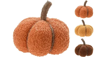 Decoratie Pompoen Teddy 17cm Assorti 1st