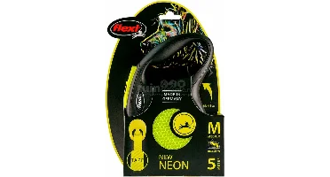 Flexi Rollijn Hondenriem Neon Geel M 5m