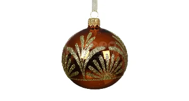 Kerstbal Glas Glitter Ø8cm Warm Cider 1st