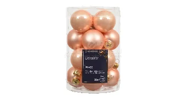 Kerstballen Glas Ø3,5cm Peach Pearl 16st