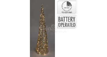 Kerstdecoratie Kegel Goud LED 80cm