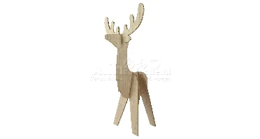 Kerstdecoratie Rendier MDF Naturel 48cm