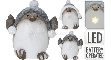 Kerstfiguur Vogel met LED 34cm Assorti 1st
