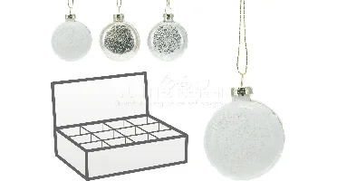 Kerstornament Macaron Glitter Assorti 1st