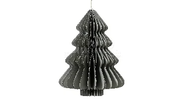 Kerstornament Papieren Kerstboom 20cm Grijs