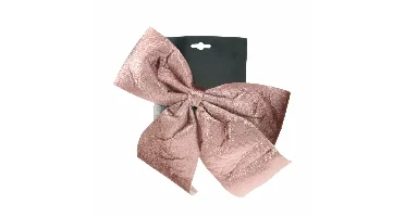 Kerststrik Velvet 34cm Roze 1st