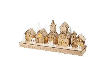 Kersttafereel Kerkstraat Hout met LED