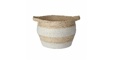 Mand Katoen Naturel en Wit Ø28cm