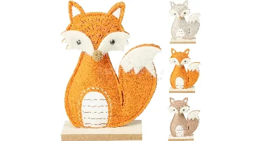 Ornament op voet Vos 16cm Assorti 1st