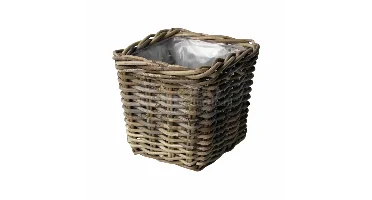 Plantenmand Rotan Antiek Grijs Vierkant 30cm