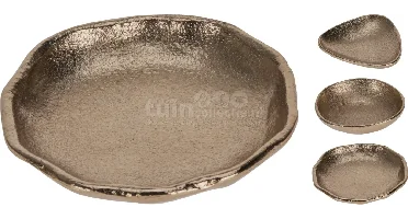Schaaltje Organisch Metaal Goud Ø9cm Assorti 1st