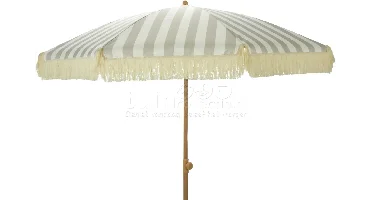 Strandparasol Streep Taupe-Wit Ø200cm