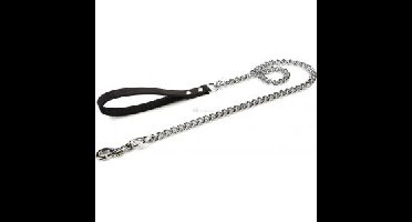 Hondenriem met ketting 120cm x 18mm zwart