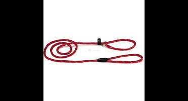 Hondenriem van rond nylon sliplijn 170cm x 8mm rood