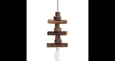 Houten trapezeboom voor vogels groot