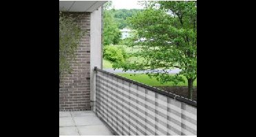 Balkondoek grijs en wit 90 cm van de rol