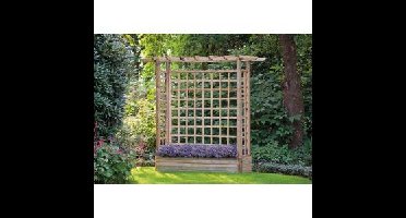 Houten rozenboog met bloembak 245 x 193 cm
