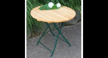 Tuintafel hout inklapbaar Bad Tolz - groen frame ⌀ 77cm