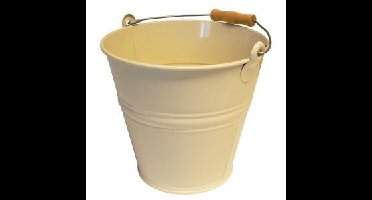 Zinken emmer 8 liter ivoor