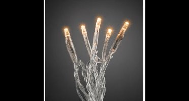 Micro LED lichtsnoer transparant met 50 extra warm witte lampen