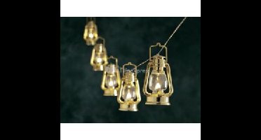 LED feestverlichting met gouden lantaarns