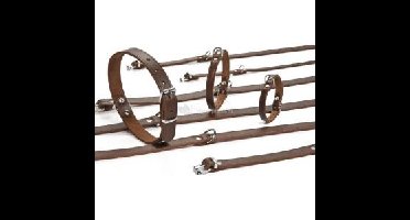 Lederen honden halsband bruin - 42 cm x 16 mm