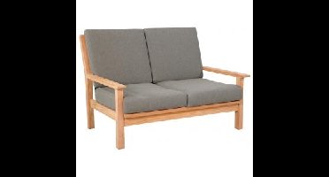 Teak 124 cm Loungebank inclusief kussens - 2 persoons