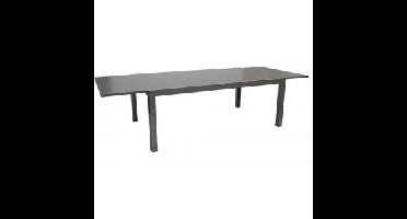 Uitschuifbare tuintafel met glazen blad 200/300 grijs