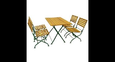 Salzburg houten tuinset - Robina hout Platstaal - Bruin Groen