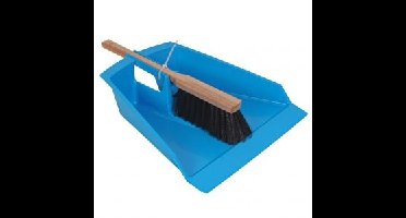 Stoffer en blik kunststof blauw