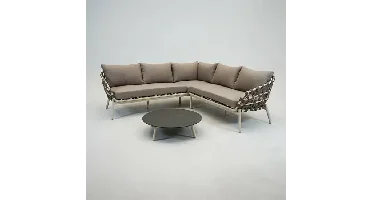 Hoekbank Dakota Creme Bruin