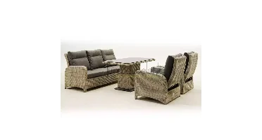 Loungeset Soho Brick met verstelbare salontafel