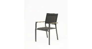 Stapelstoel Games Aluminium / Hout Textilane Zwart