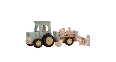 Tractor met Trailer Little Dutch Little Farm Hout