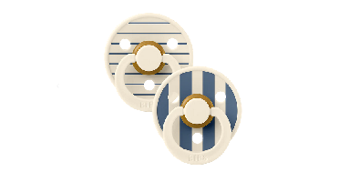 Fopspeen Bibs Studio Pin Ivory/St. Blue 0-6mnd 2st