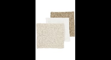 Monddoekjes Meyco Pre-Washed Offwhite/Soft Sand/Taupe 3-pack