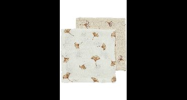 Monddoekjes Meyco Gingko Offwhite/Soft Sand 2-pack