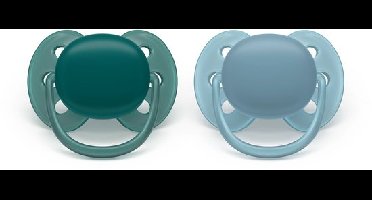 Fopspeen Philips Avent Ultra Soft Blauw/Groen 18mnd