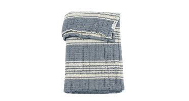 Deken Ledikant Meyco Jacquard Hydrofiel Stripe Indigo