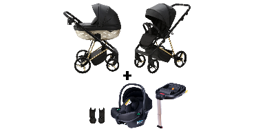 Kinderwagen Adamex Quantum Gold Star + Autostoel Novi Baby Jewel&Base&Adapterset