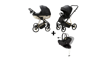 Kinderwagen Adamex Quantum Gold Star + Autostoel Joy Pro Glide 360° + Base + Adapterset