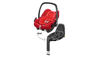 Set | Autostoel Maxi-Cosi Rock Vivid Red I-Size met Isofixbase FamilyFix3