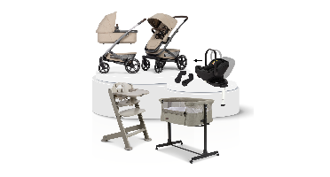 Kinderwagen Joolz Geo3 Sandy Taupe Ultimate Bundel Joy incl. Kinderstoel&Co-sleeper